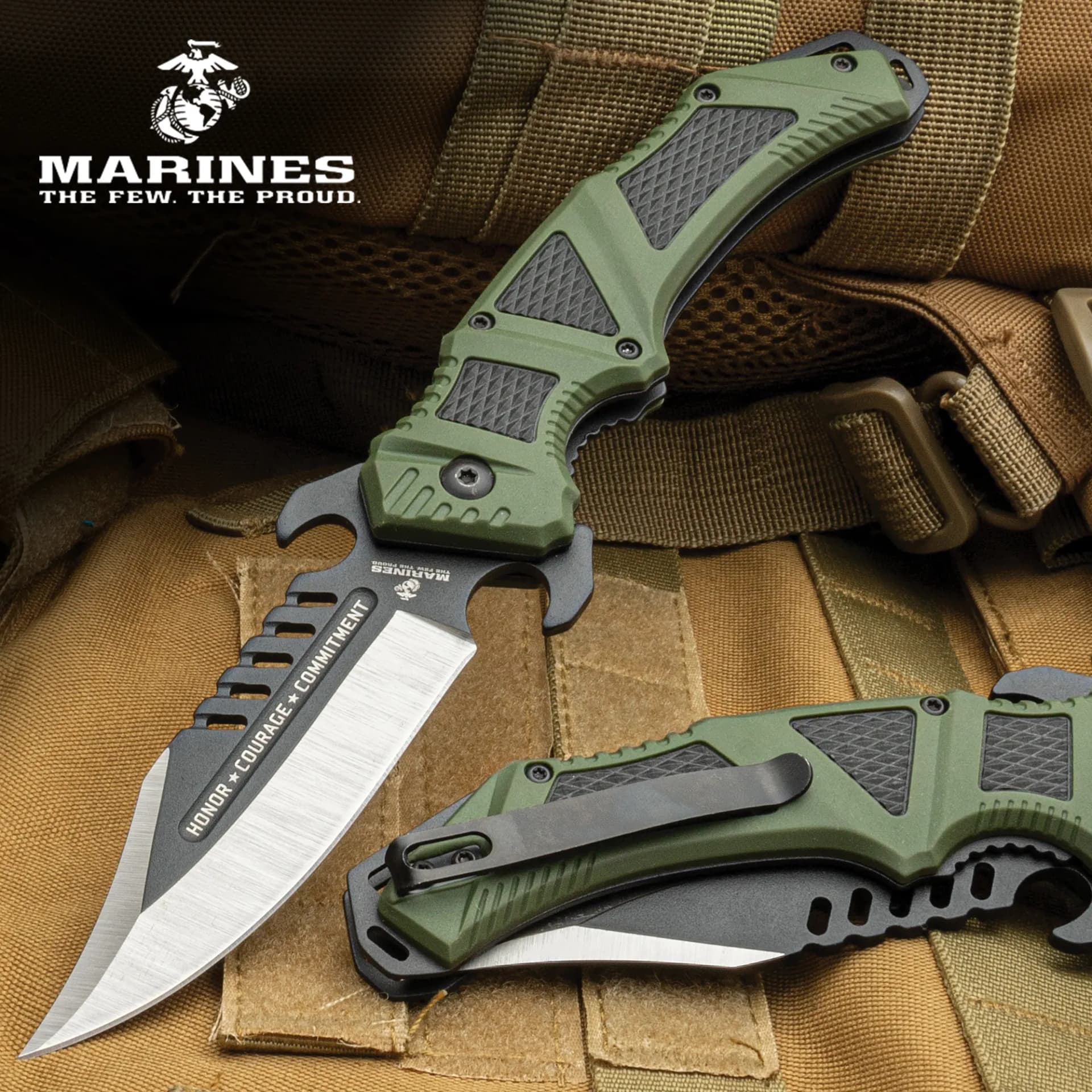 USMC OD Green Pocket Knife