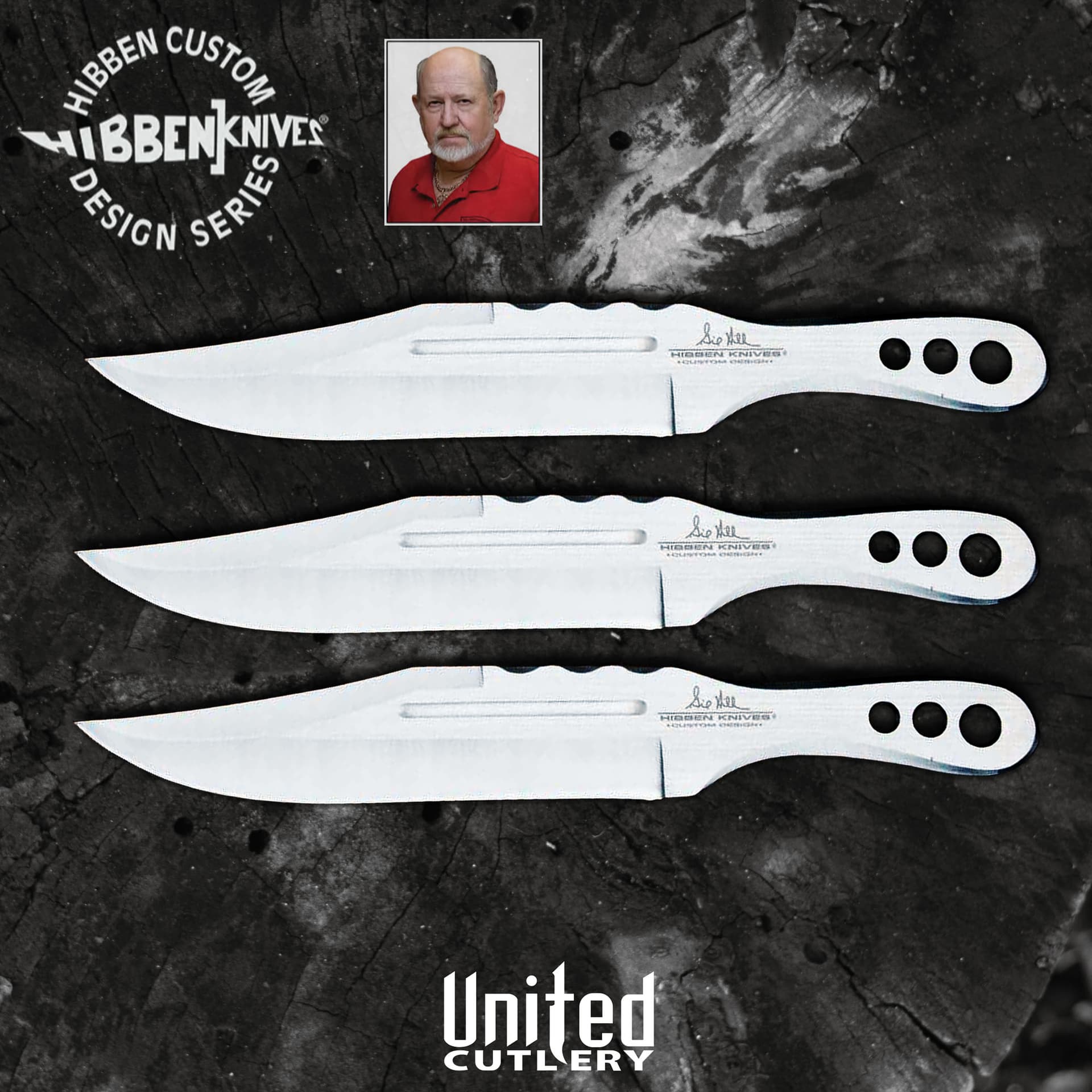 Hibben Wurfmesser Triple Set mit Scheide