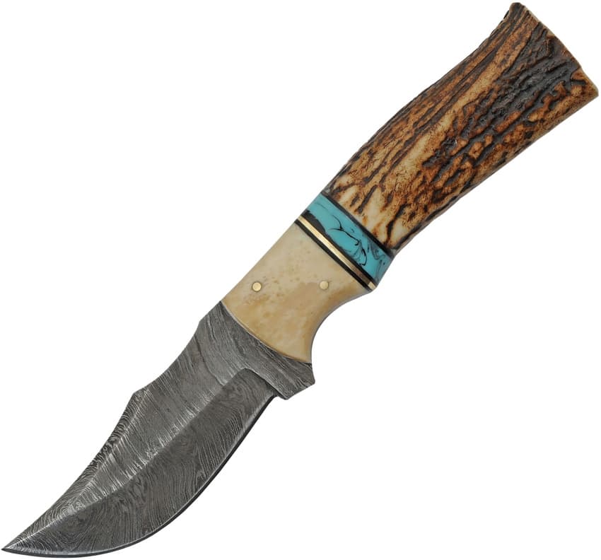 Hirsch und Türkis Damast Skinner