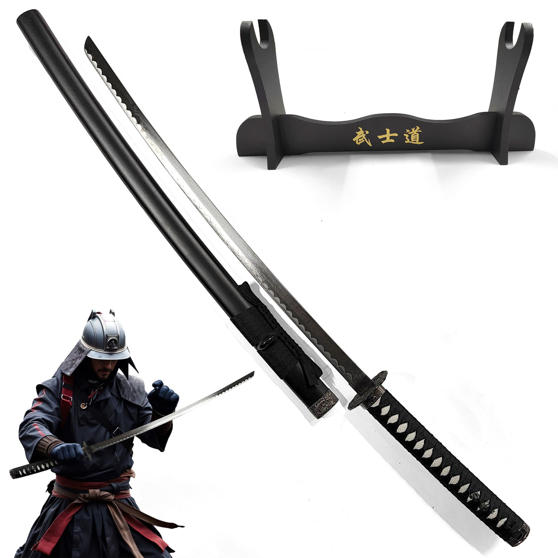 Katana der Ewigen Ehre – Traditionelles Samurai-Dekorschwert mit Ständer