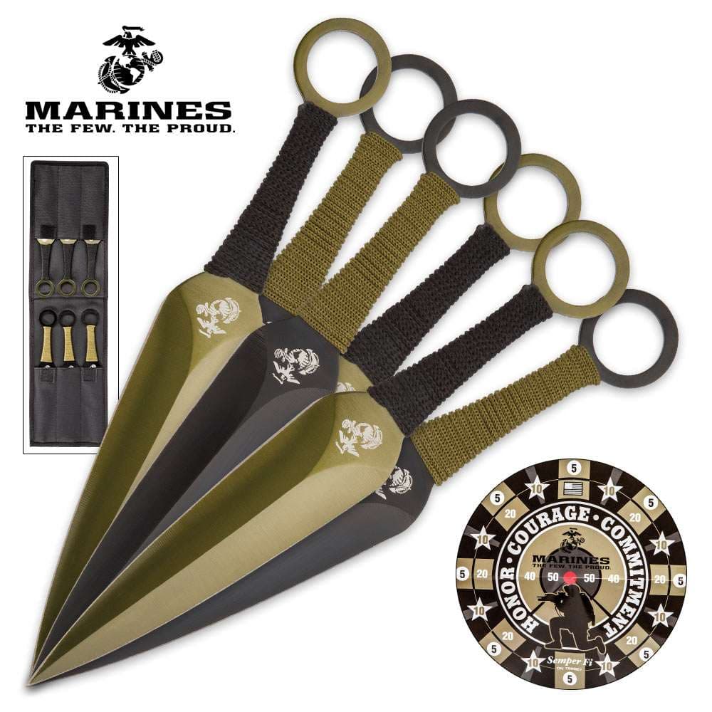 USMC Wurfmesser mit Papierscheibe