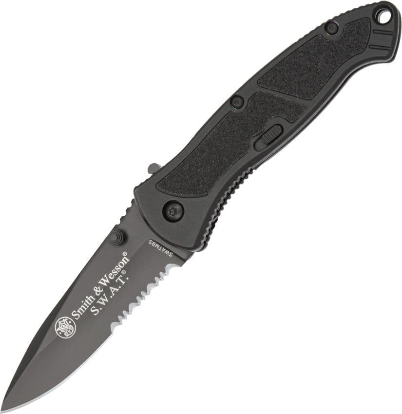 S&W SWAT MAGIC Assist Drop Point Medium (Schwarz Teilw. Gesägt)
