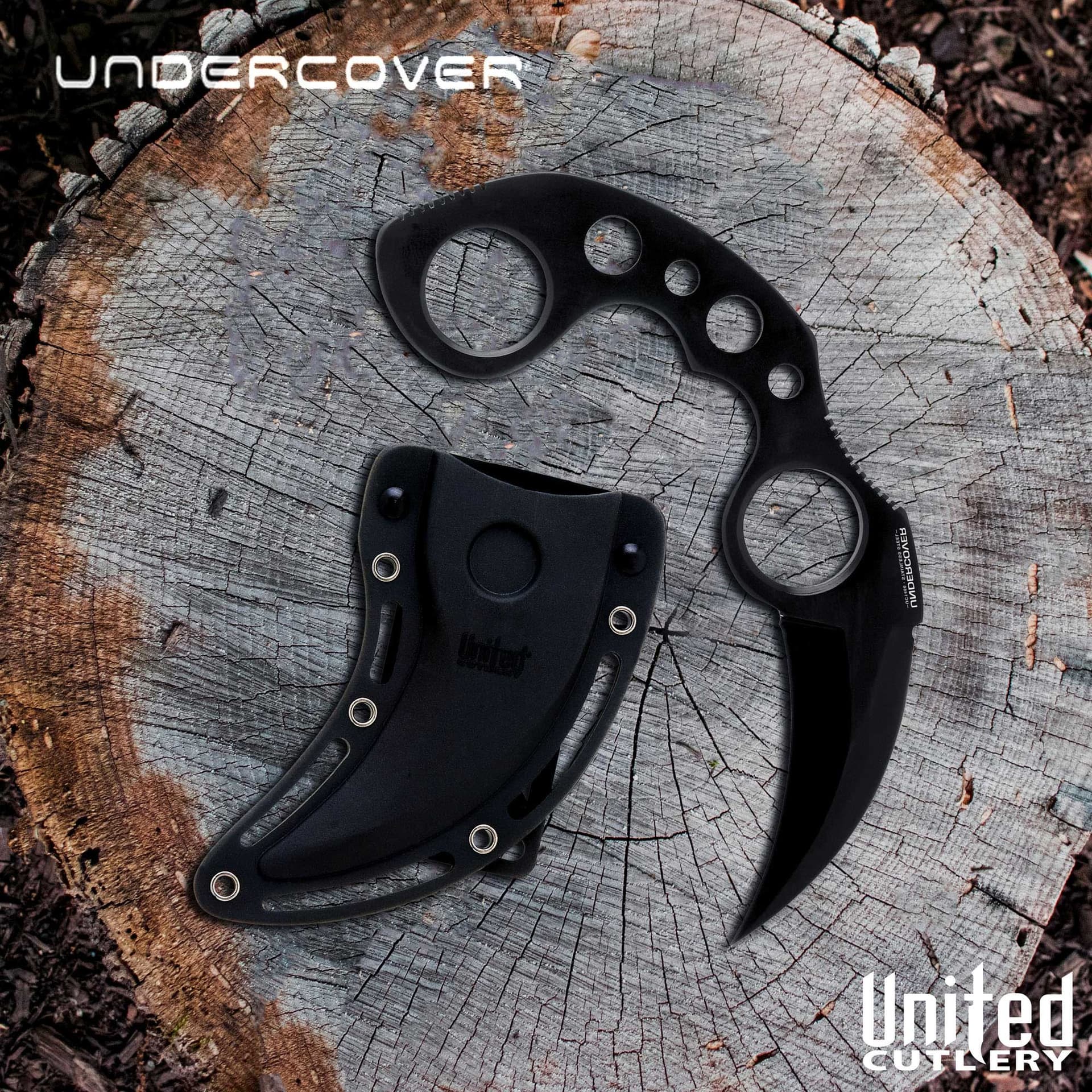Undercover Karambit, Schwarz mit Scheide