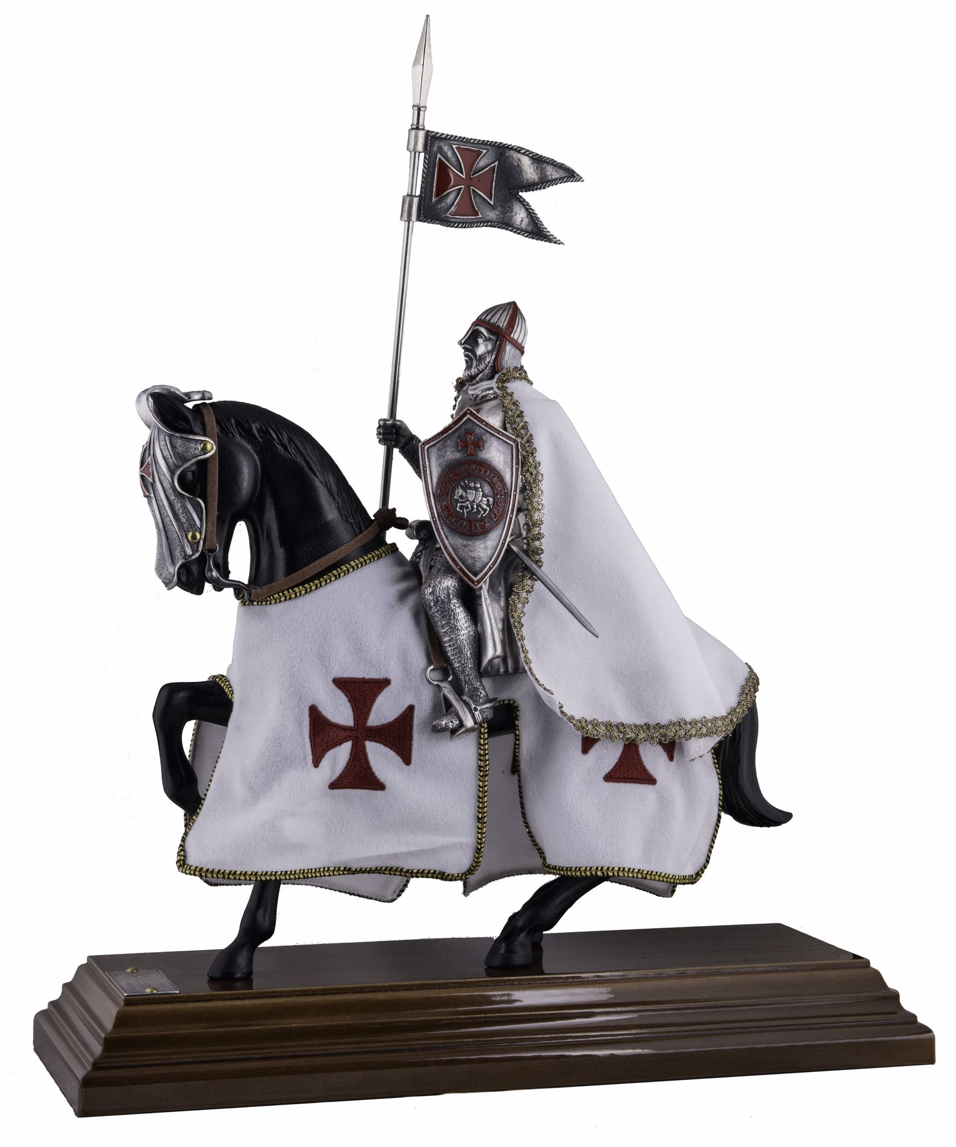 Miniatur Templer Ritter auf Pferd, Reiterrüstung