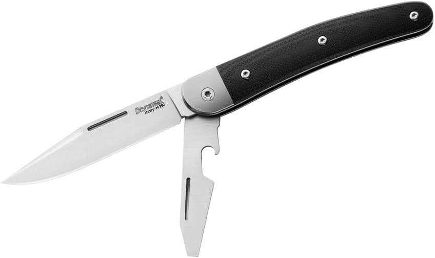 JK2, M390 Clip Point-Klinge und Flaschenöffner, Griff aus Kohlefaser