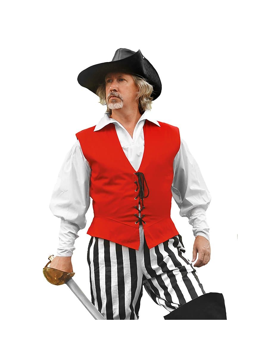 Piratenweste Rot, Größe L/XL
