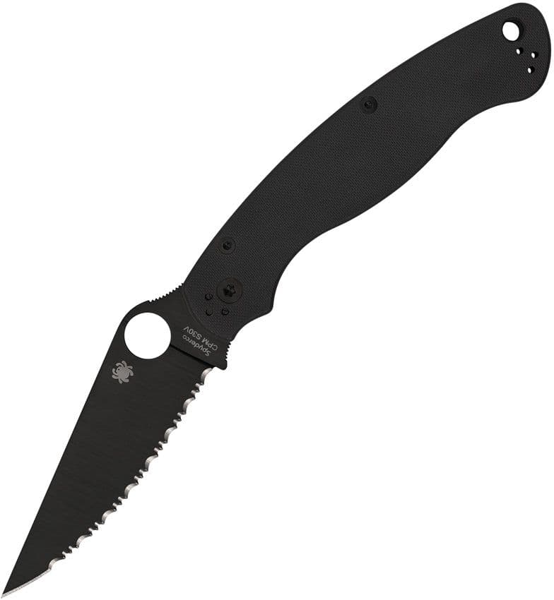 Military 2 Compression Black, Serrated Edge