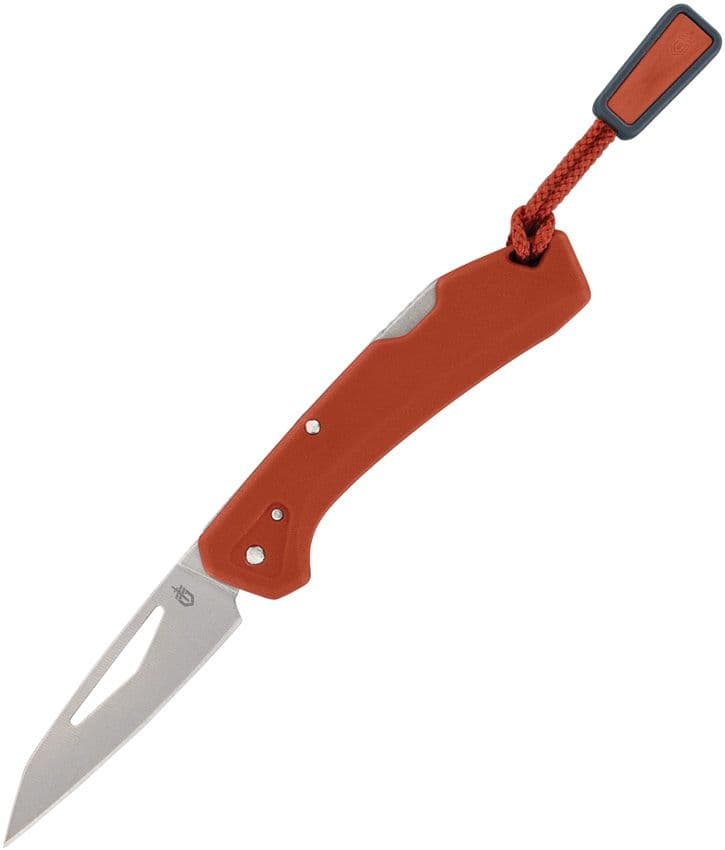 LST Mini, Stonewashed Modified Wharncliffe Blade, Burnt Orange GFN Handle
