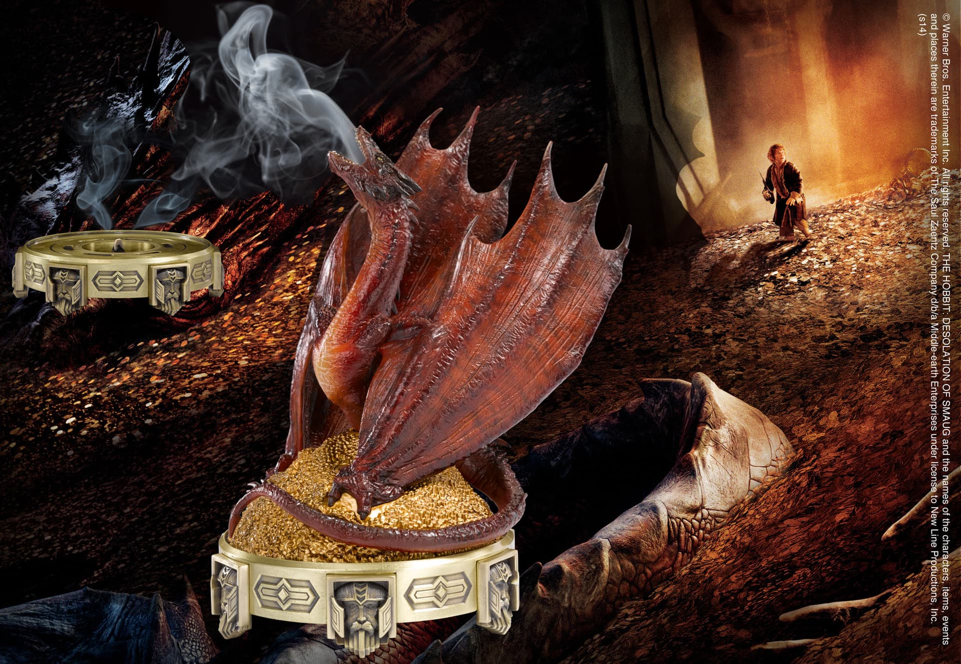 Statue mit Räuchereinsatz Smaug 25 cm