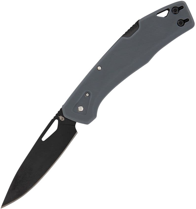 LST, Black Clip Point Blade, Gray GFN Handle