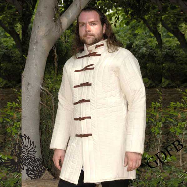 Gambeson mit Lederschnallen – naturfarben, Größe XL