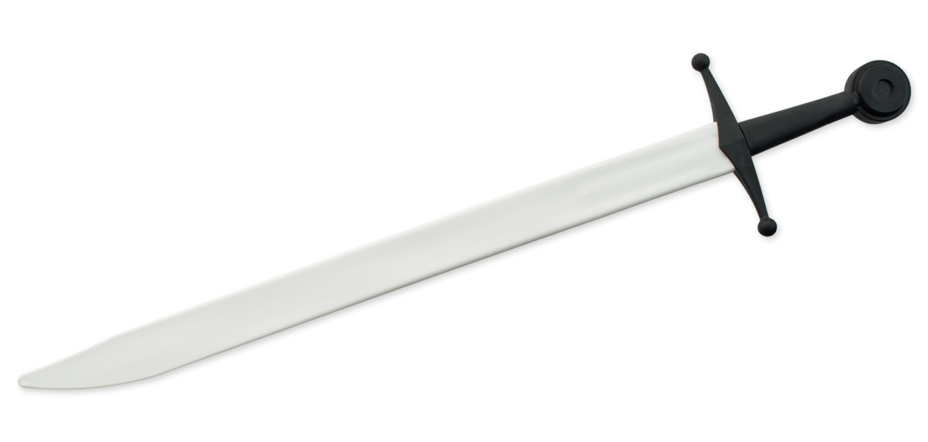 Synthetisches Falchion-Fechtschwert – Weiße Klinge mit schwarzem Griff