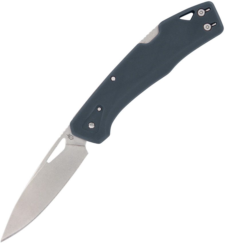 LST, Stonewashed Clip Point-Klinge, Urban Blauer GFN-Griff