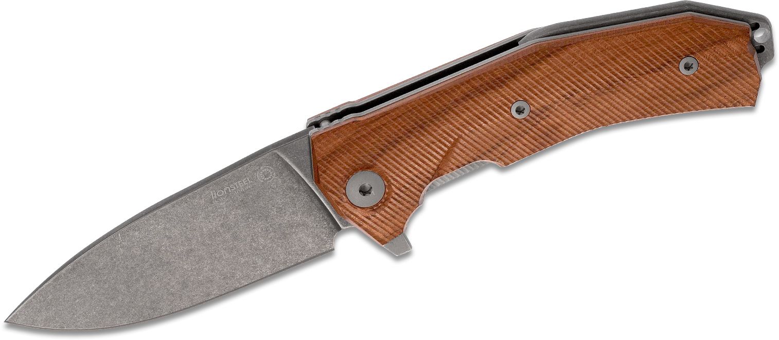 KUR, Sleipner, schwarze PVD-Klinge mit Stonewashed-Effekt, Griff aus Santos-Holz