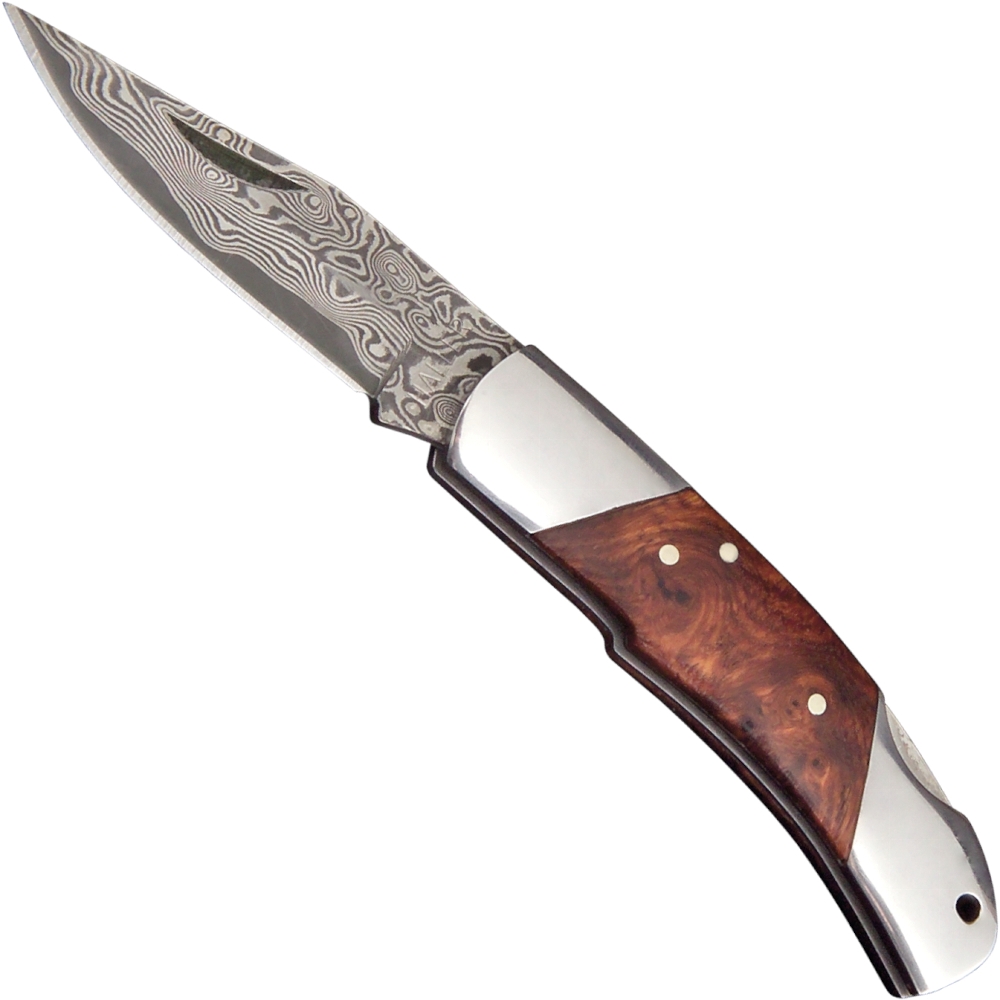 Damast-Taschenmesser Red Burl