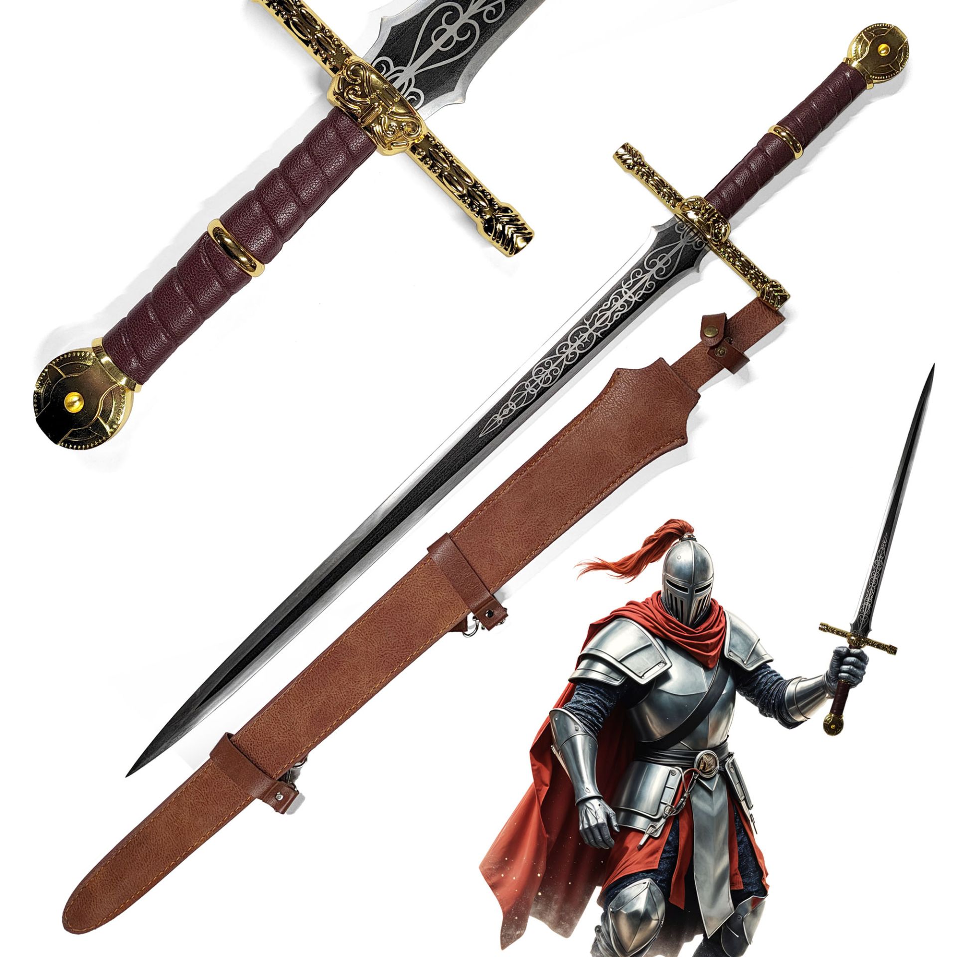 Elden Ring - Lordsworn's Schwert mit Scheide, Handgeschmiedete scharfe Klinge