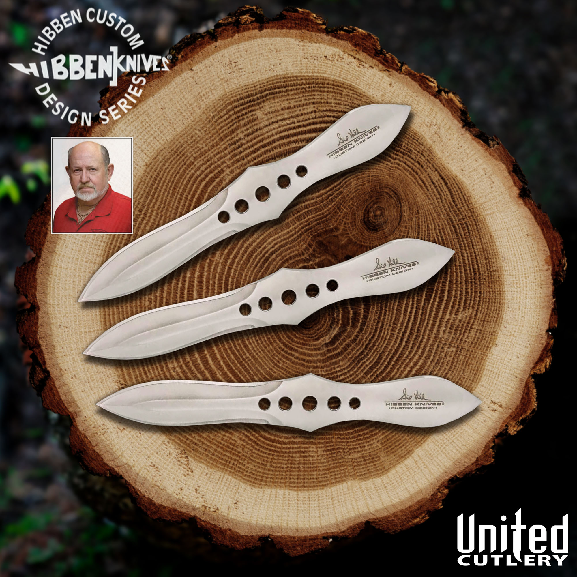 Hibben Master Wurfmesser Set mit Scheide, dreiteilig 