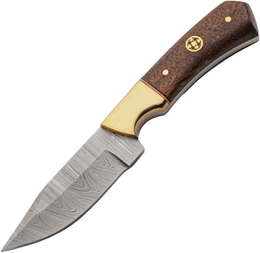 Bronze Baron Hunter – Kompaktes Damast-Jagdmesser mit Walnuss-Griff
