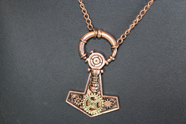Steampunk Anhänger mit Kette - Anker, bronze
