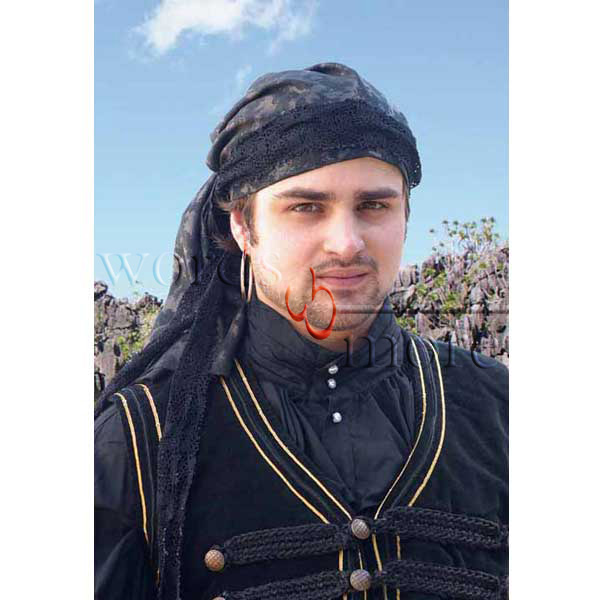 Schwarzes Piraten-Kopftuch