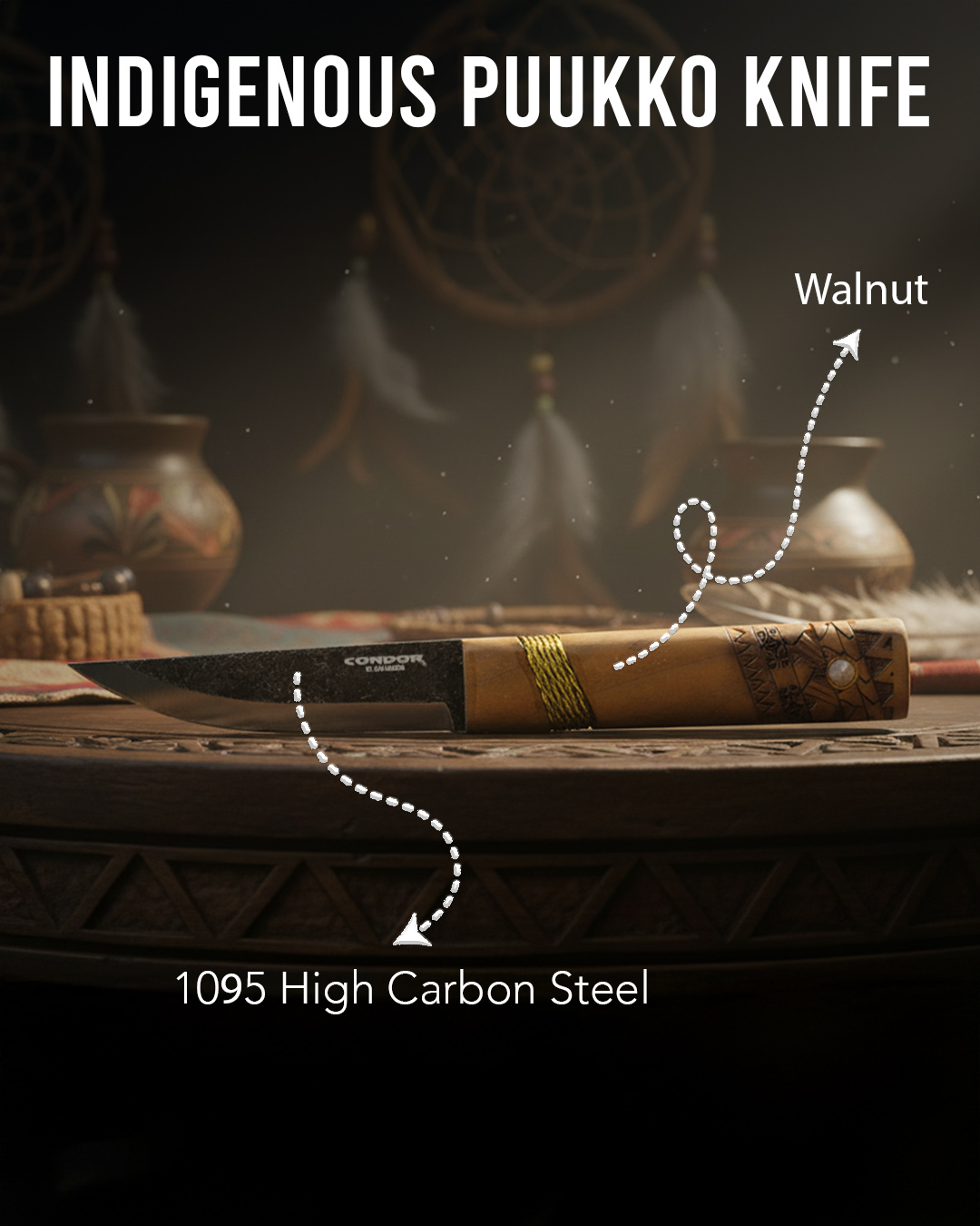 Indigenes Puukko Messer, Groß