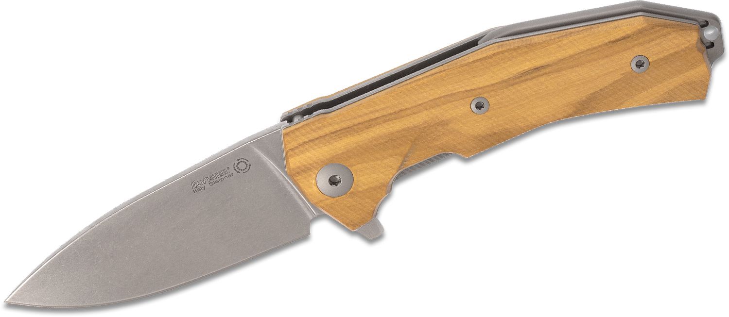 KUR, Sleipner Stonewashed-Klinge, Griff aus Olivenholz