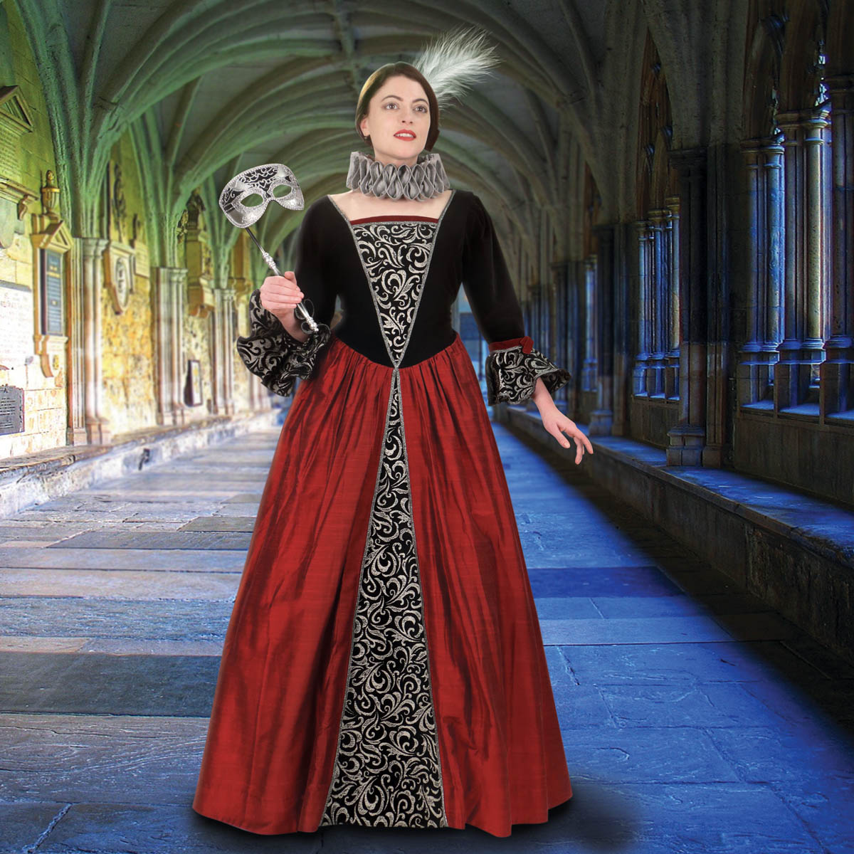 Commedia der Kunst Kleid, Größe L