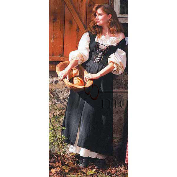 Ländlicher Rock mit Mieder, Schwarz, Größe L