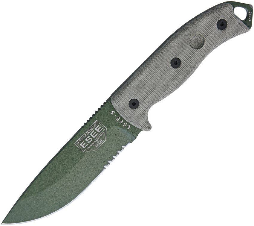 Esee Modell 5 - Survival, teilgezahnte Schneide mit Scheide