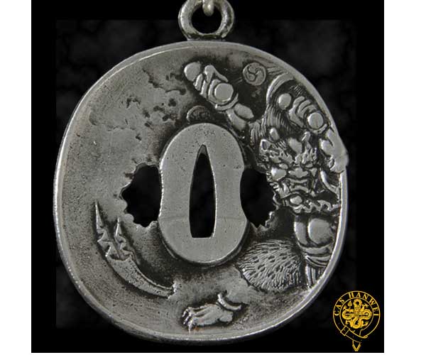 Thunder God Tsuba Pendant