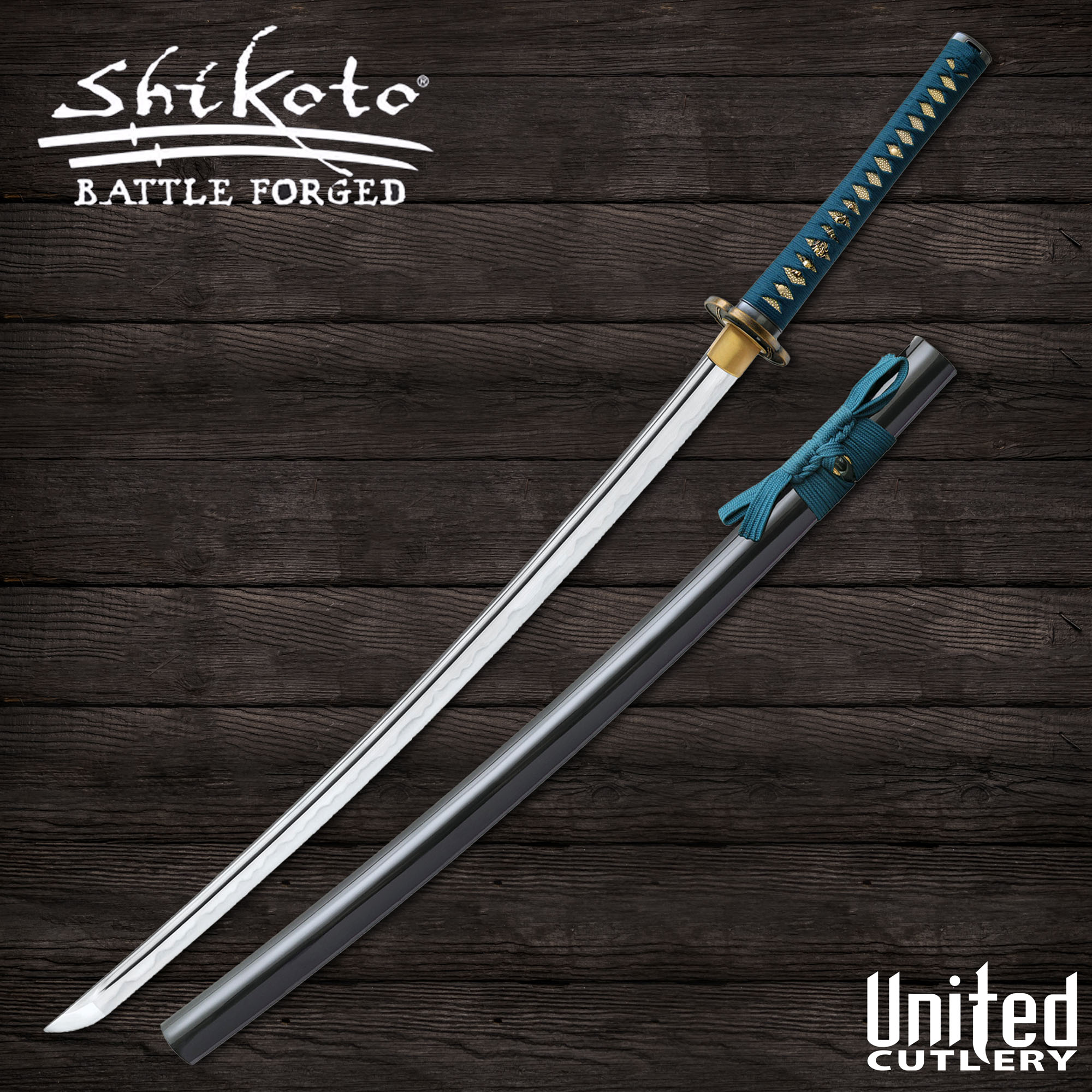 Shikoto Hammergeschmiedetes Longquan Master Teal Katana