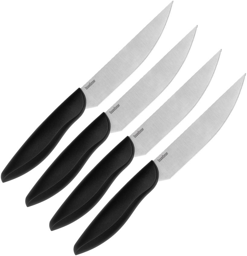 4-teiliges Steakmesser-Set mit Wellenschliff