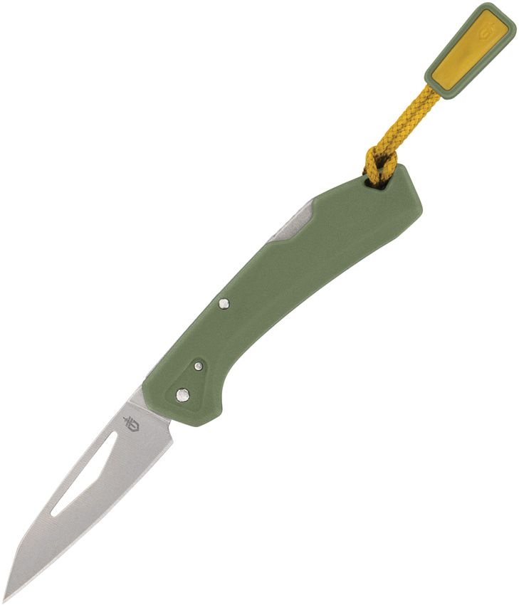 LST Mini, Stonewashed-modifizierte Wharncliffe-Klinge, flechtengrüner GFN-Griff