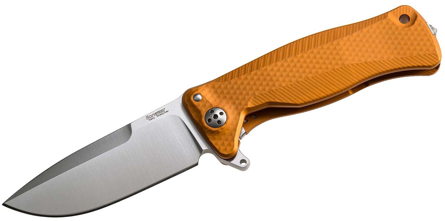 SR-11, Sleipner Drop Point-Klinge, orangefarbener Aluminiumgriff