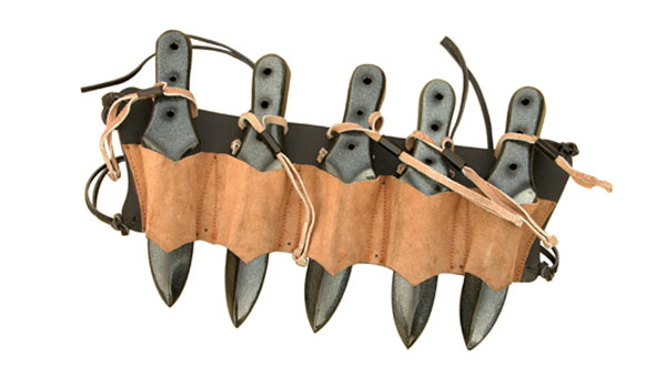 Halter für 5 Wurfmesser braun